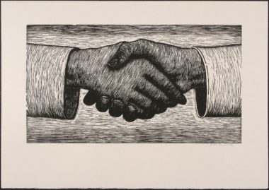 Handshake – Hand Printed Etching