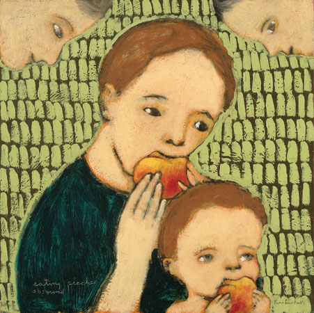 Eating Peaches Observed  (SOLD)