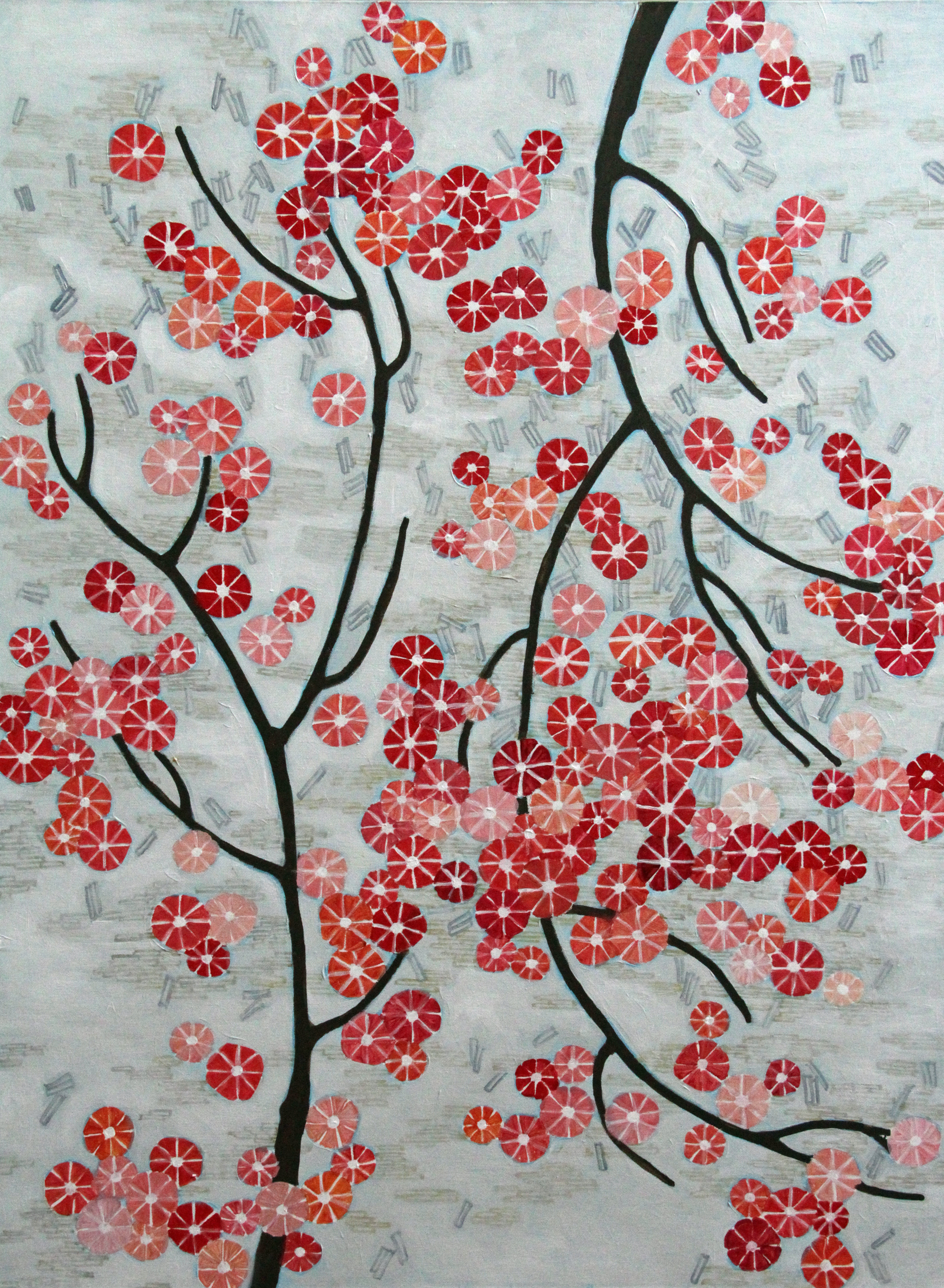 Cherry Blossoms on Gray  (SOLD)